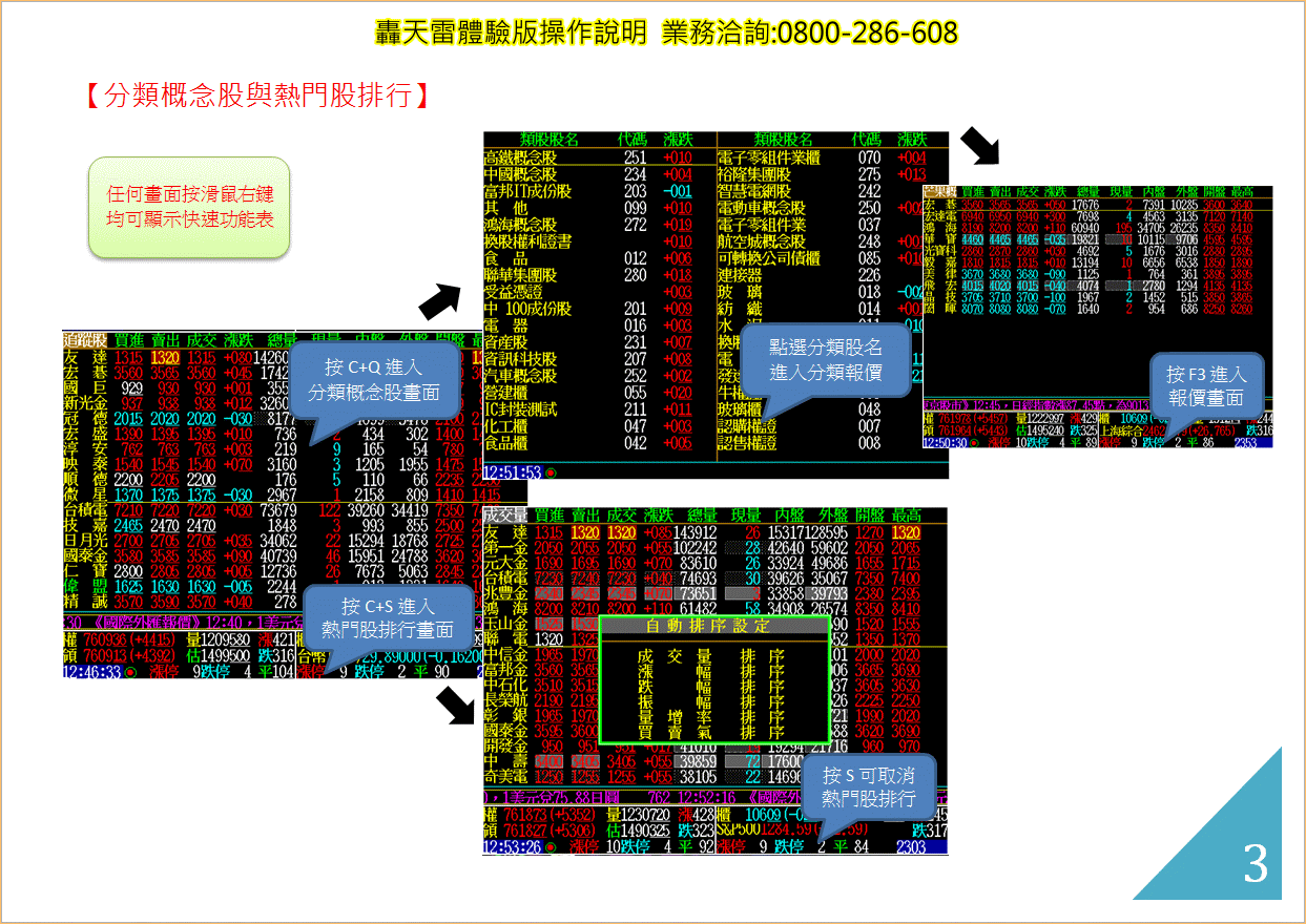 轟天雷快捷鍵操作說明